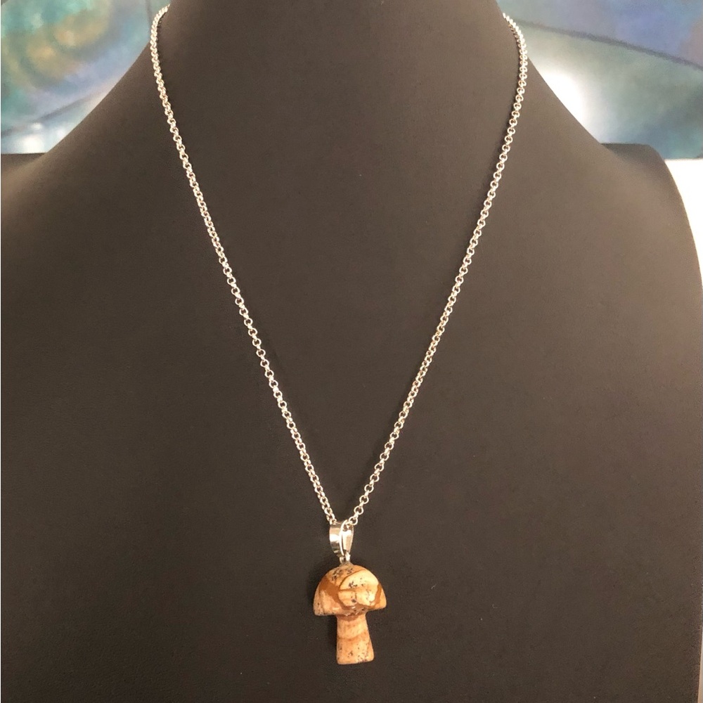 Jasper Mushroom Necklace